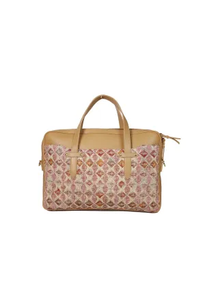 Petunia-Beige Leather Laptop Bag