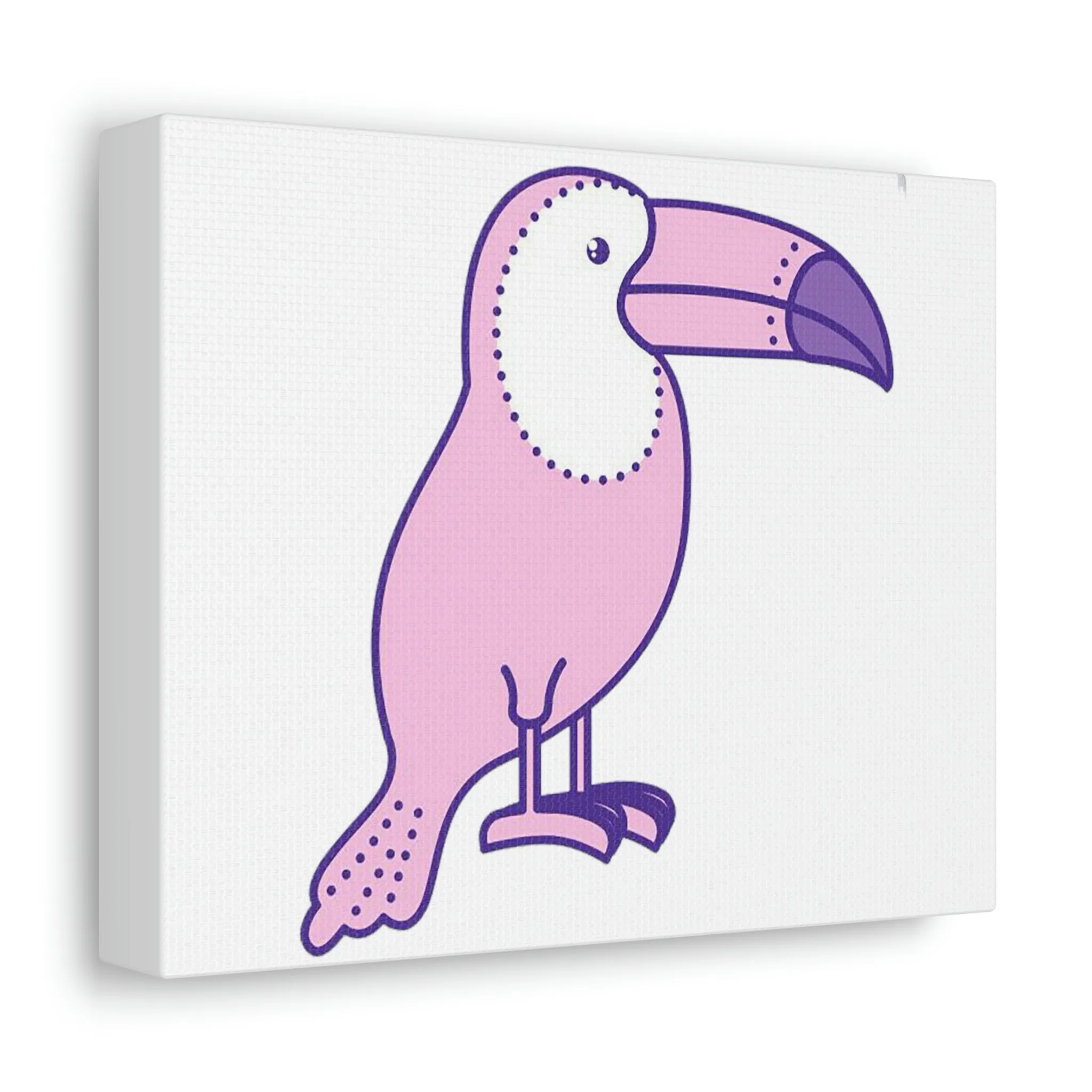 Pink and Purple Toucan Bird Stretched Canvas