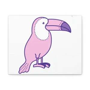 Pink and Purple Toucan Bird Stretched Canvas