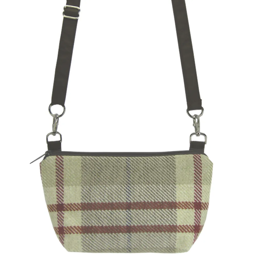 Plaid in Tan | Dark Brown Nylon | RTS Traveler Belt Bag