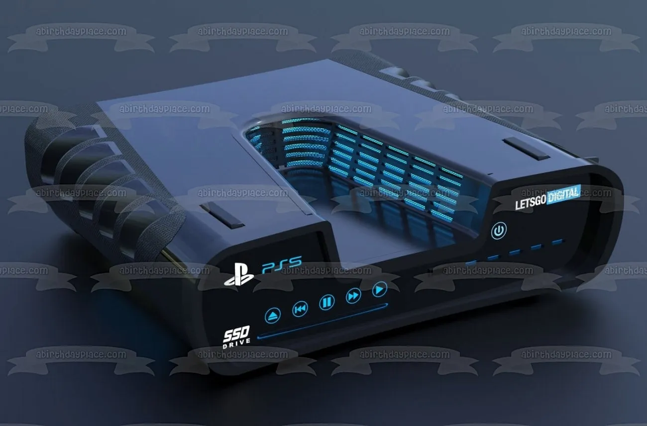 PlayStation 5 Console Edible Cake Topper Image ABPID51279