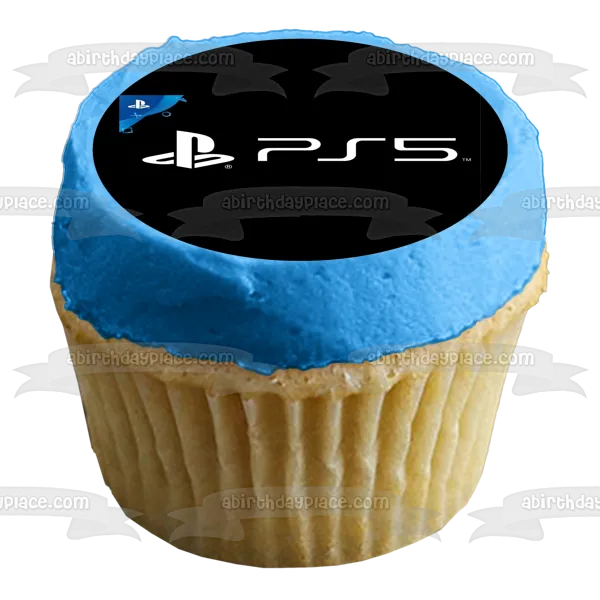 PlayStation 5 PS5 Logo Edible Cake Topper Image ABPID51280