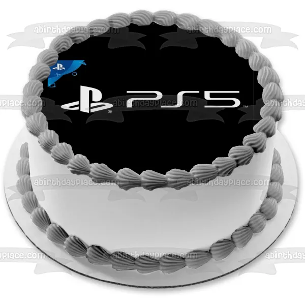 PlayStation 5 PS5 Logo Edible Cake Topper Image ABPID51280