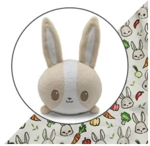 Plushie Tote Bag: Light Brown Bunnies & Veggies Tote Bag   Light Brown Bunny Plushie