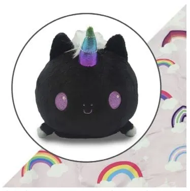 Plushie Tote Bag: Pink Rainbows Tote Bag   Black Unicorn Plushie