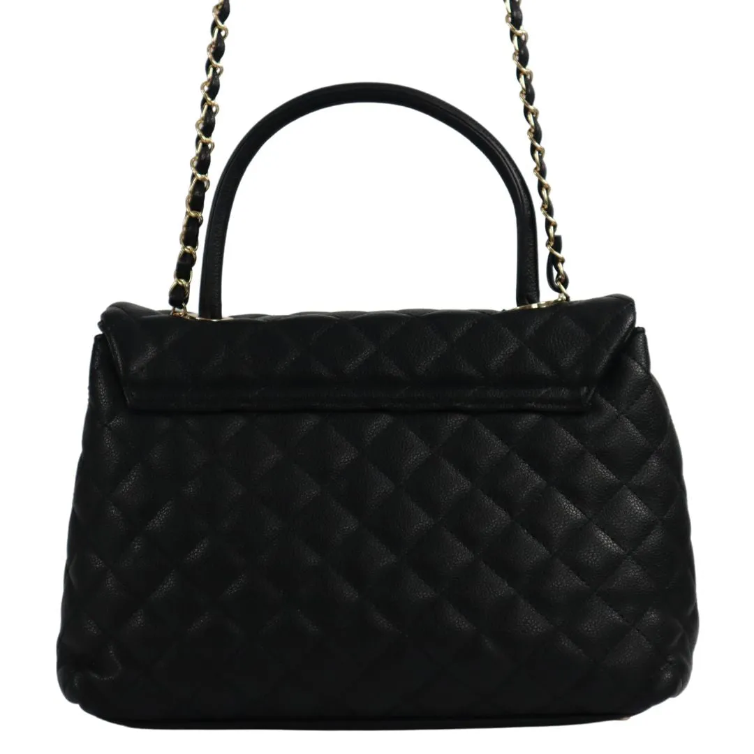 PMET2948 Black Quilted Shoulder Designer Purse