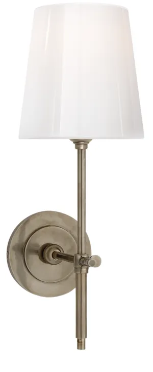 Polished Nickel Sconce with Glass Shade