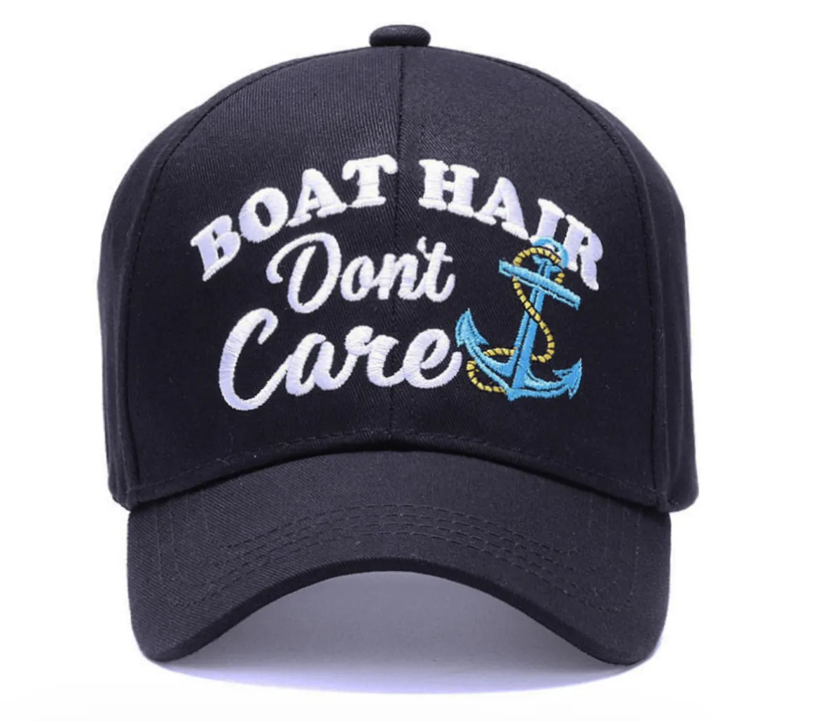 Ponytail Baseball Hat w/ Boat Anchor Design