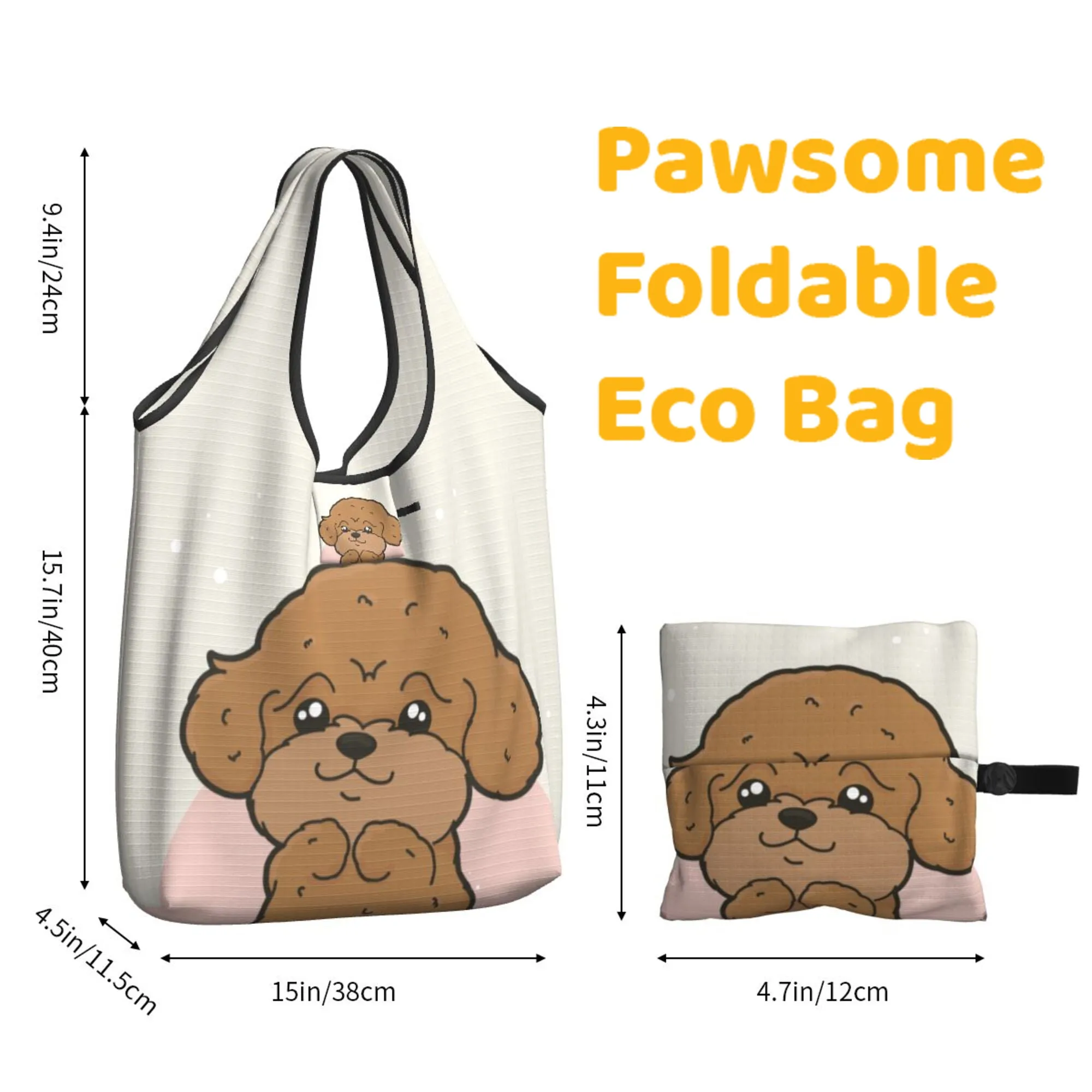 Poodle Foldable Eco Bag | Durable & Waterproof Reusable Bag
