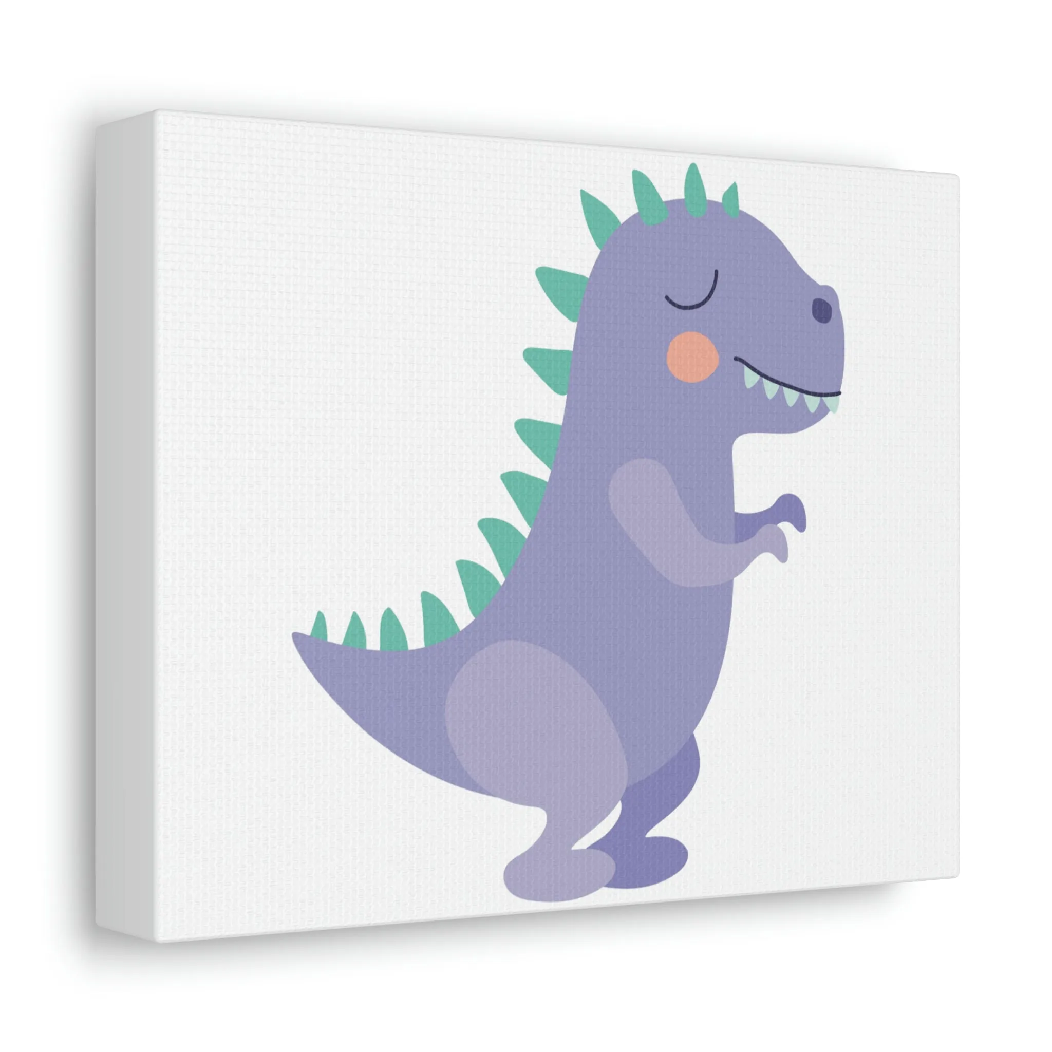 Purple Dinosaur Stretched Canvas