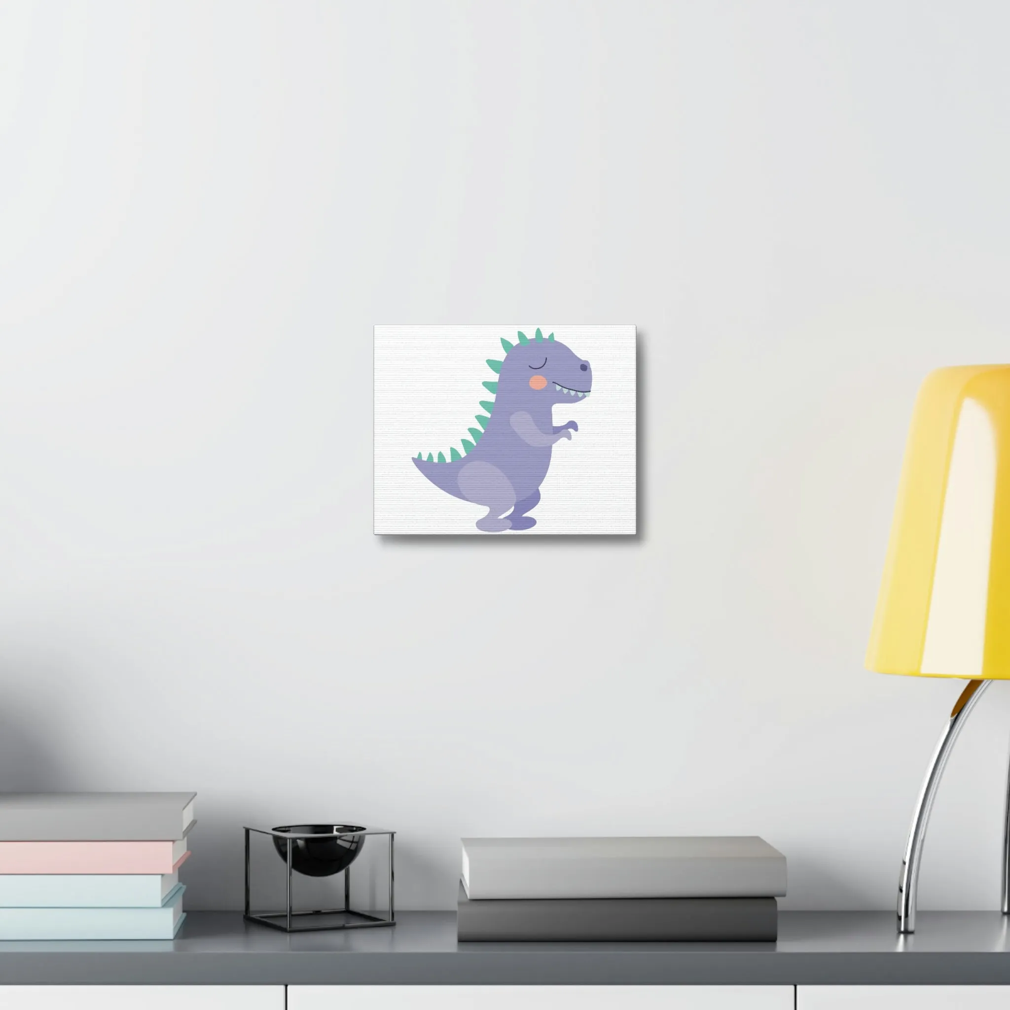 Purple Dinosaur Stretched Canvas