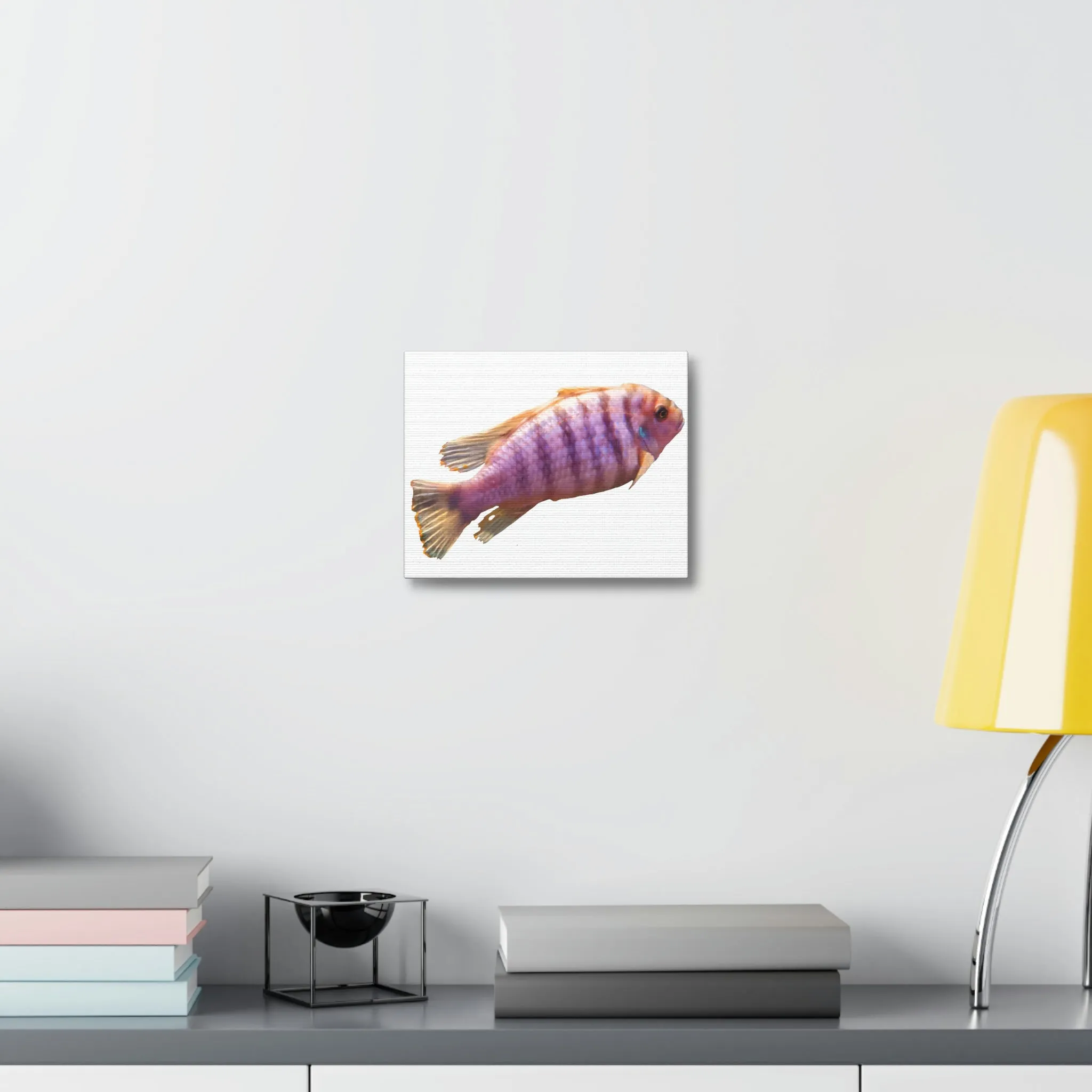 Purple Fish Stretched Canvas