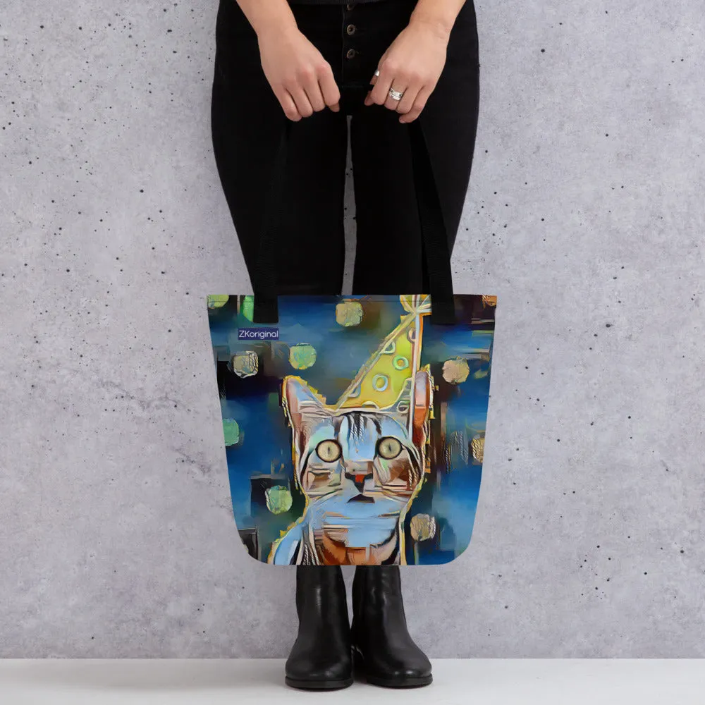 "The Canary" Collection - Cat Face Designer Tote Bag