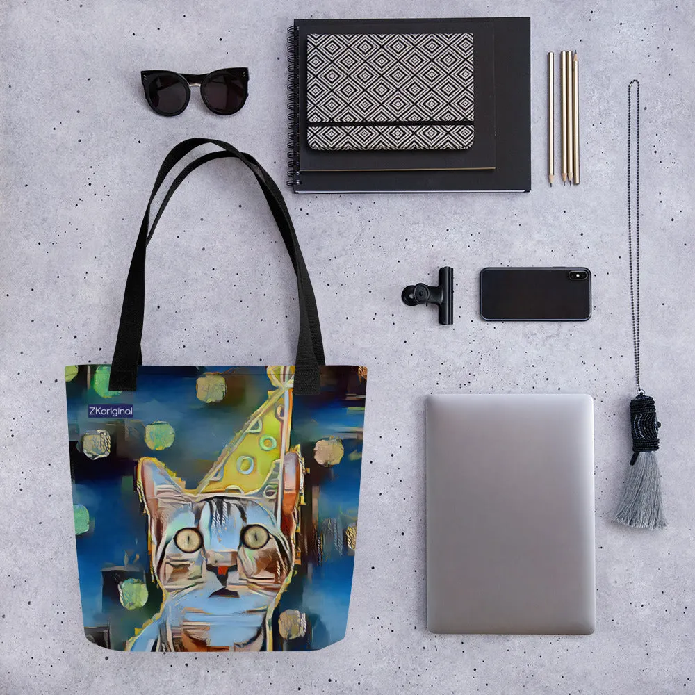 "The Canary" Collection - Cat Face Designer Tote Bag