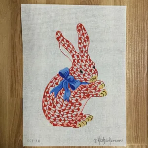 Red Herend Standing Bunny Needlepoint Canvas