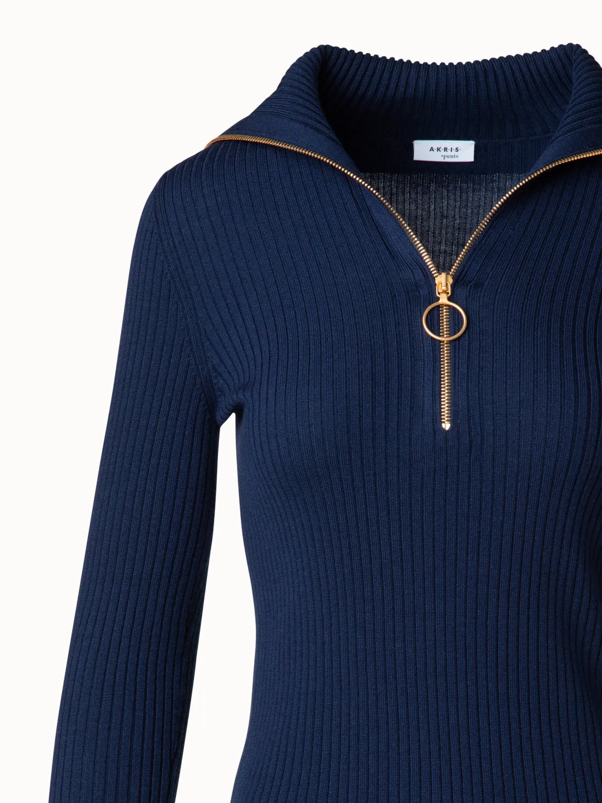 Ribbed Merino Sweater with XL-Collar