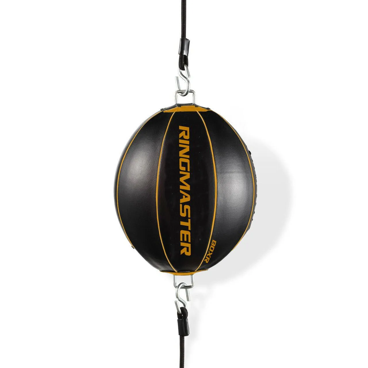 RingMaster Sports Double End Round Speed Ball BoxR Series Genuine Leather Gold/Black