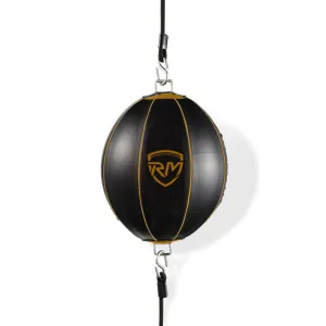 RingMaster Sports Double End Round Speed Ball BoxR Series Genuine Leather Gold/Black