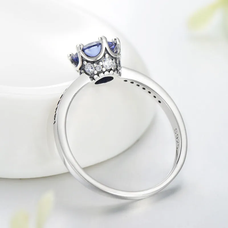 S925 Sterling Silver Tanzan Blue Zircon Women's Ring