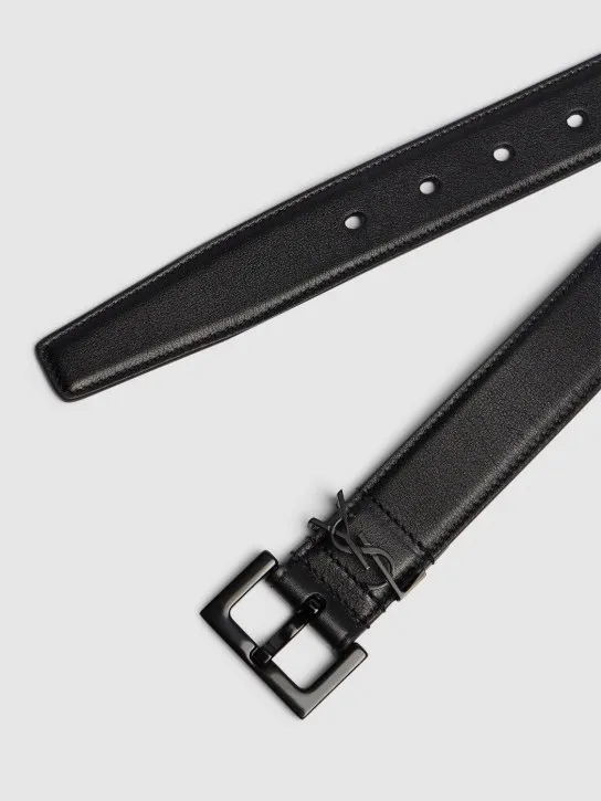 Saint Laurent   3cm monogram smooth leather belt 