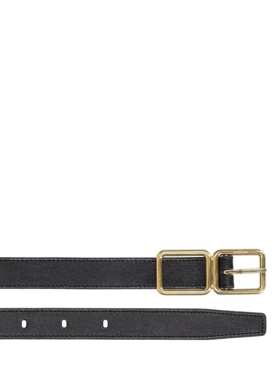 Saint Laurent   Boucle Double Cadre leather belt 
