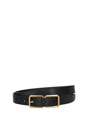 Saint Laurent   Boucle Double Cadre leather belt 