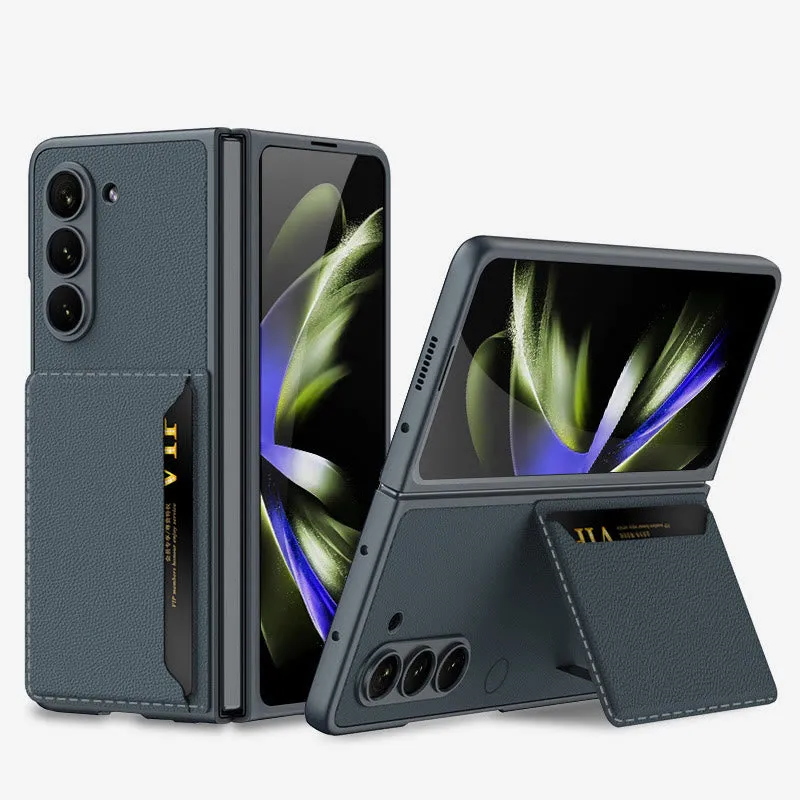 Samsung Z Fold 5 Foldable Clamshell Phone Case Card Holder Case