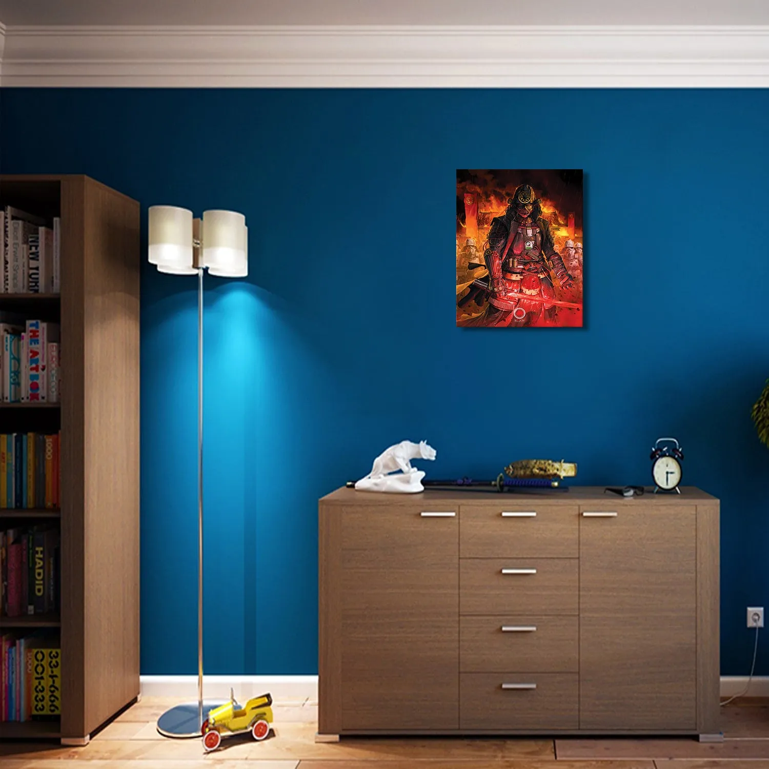 Samurai Warrior on Battlefield  Canvas Wall Art