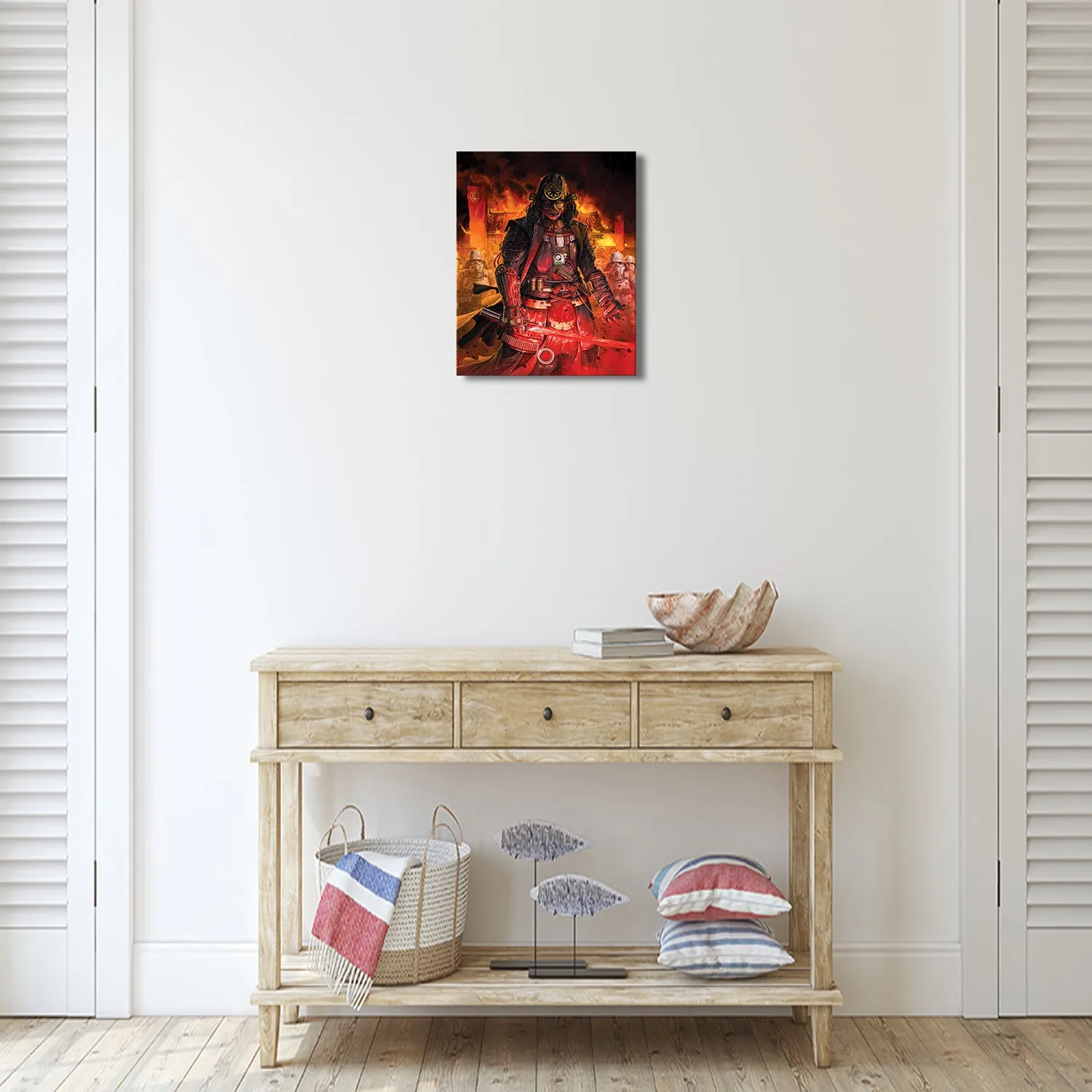 Samurai Warrior on Battlefield  Canvas Wall Art
