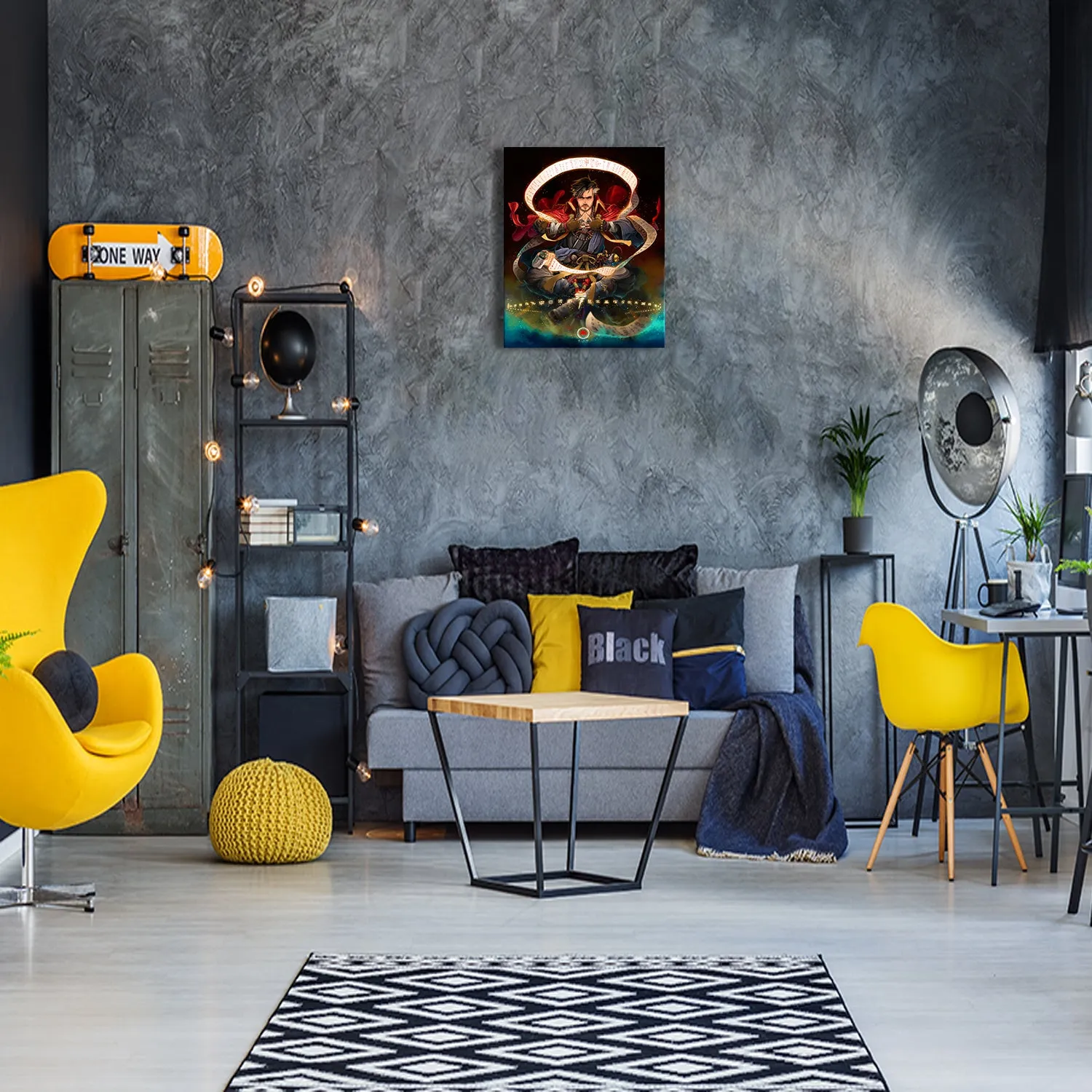 Samurai Wizard with Scroll Canvas Wall Art