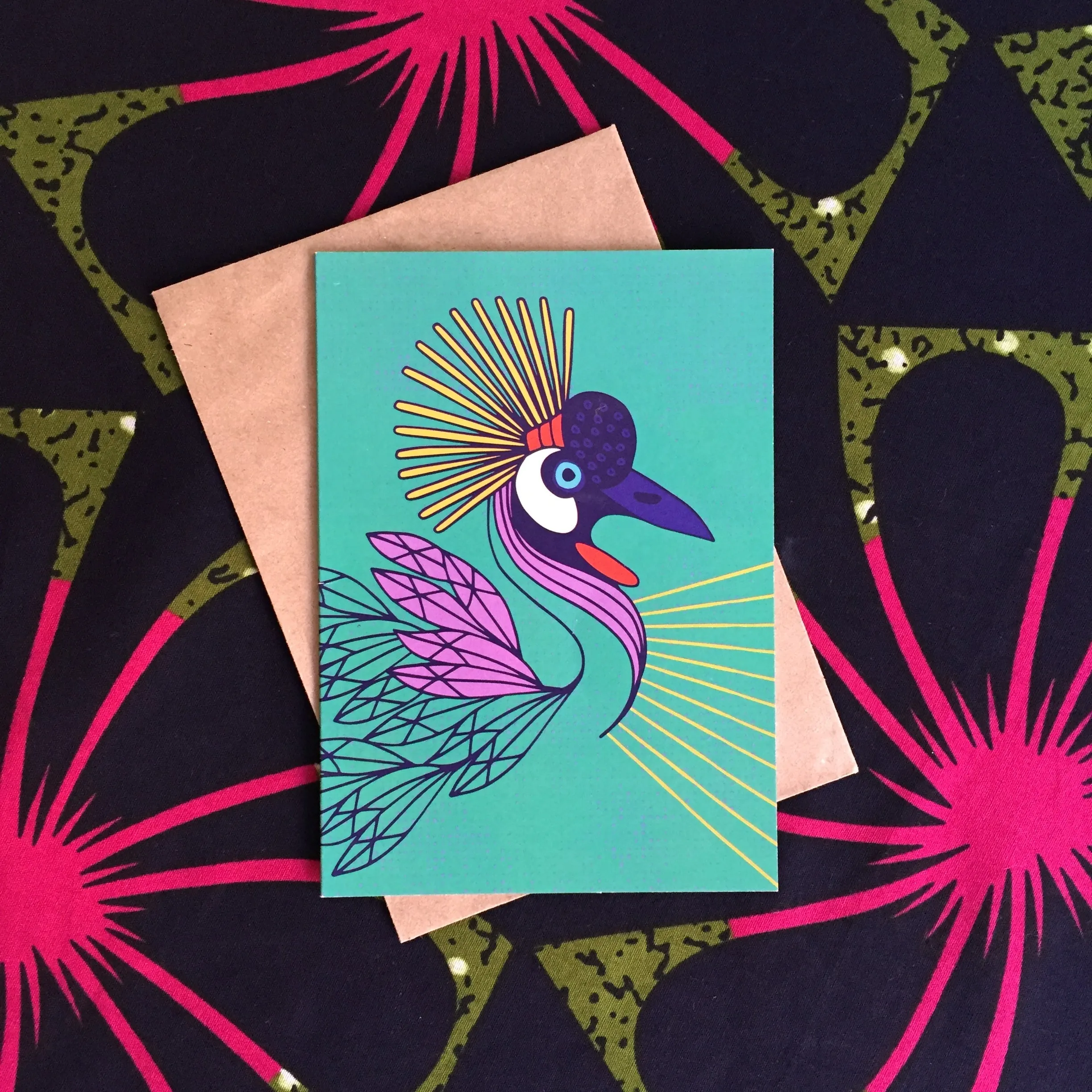 Shining Birds Greeting Cards by Lulu Kitololo