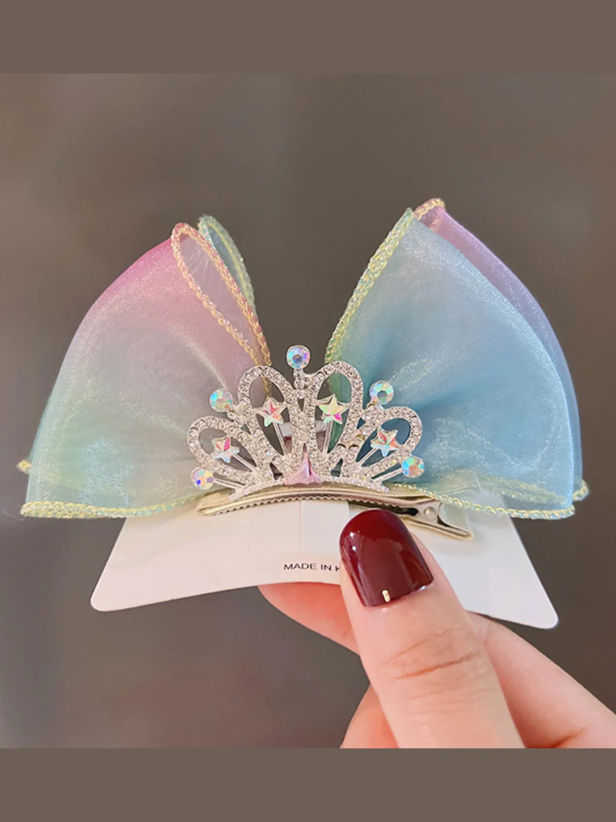 Shining Star Pastel Rainbow Crown Hairclip