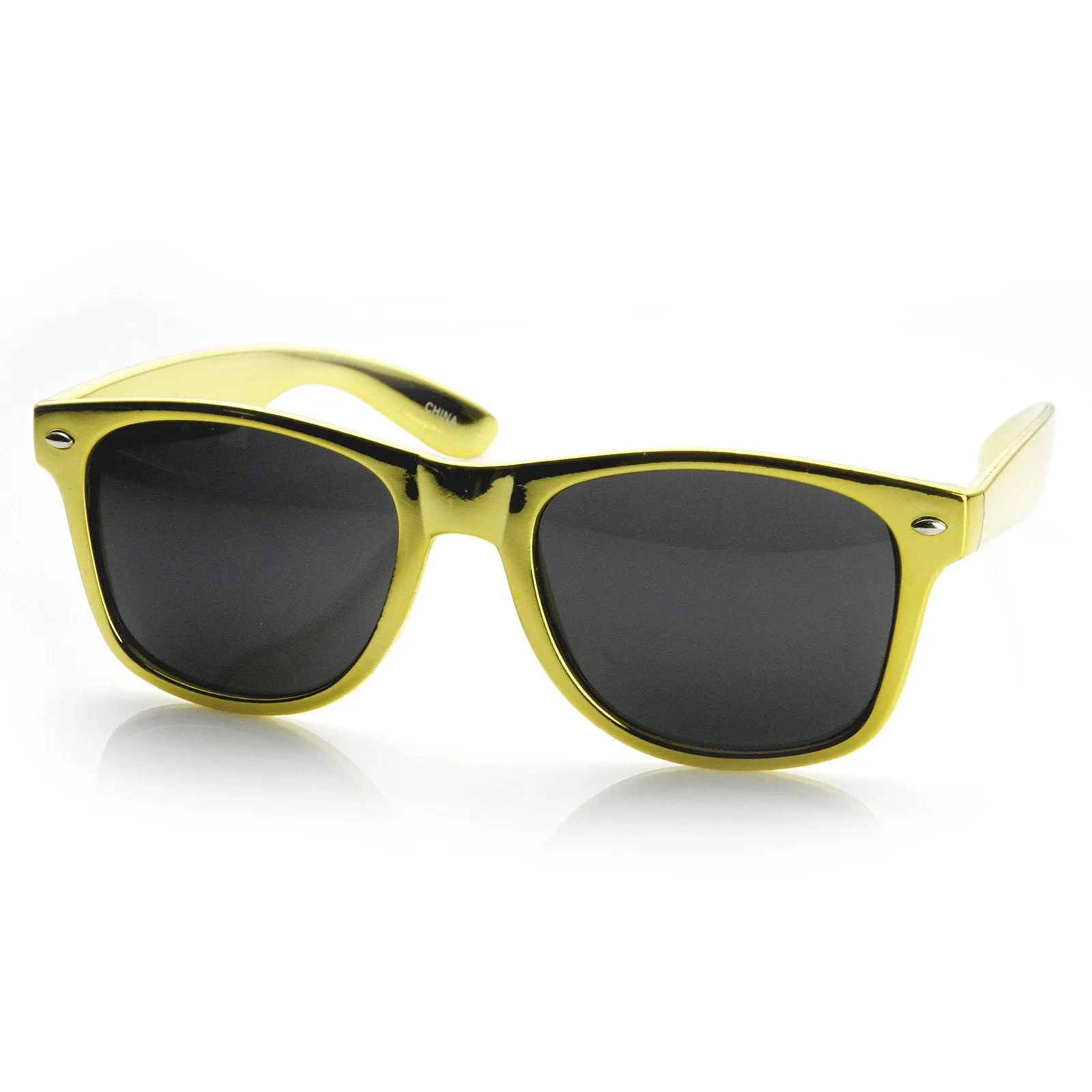 Shiny Foil Reflective Coating Retro Horned Rim Sunglasses 8724