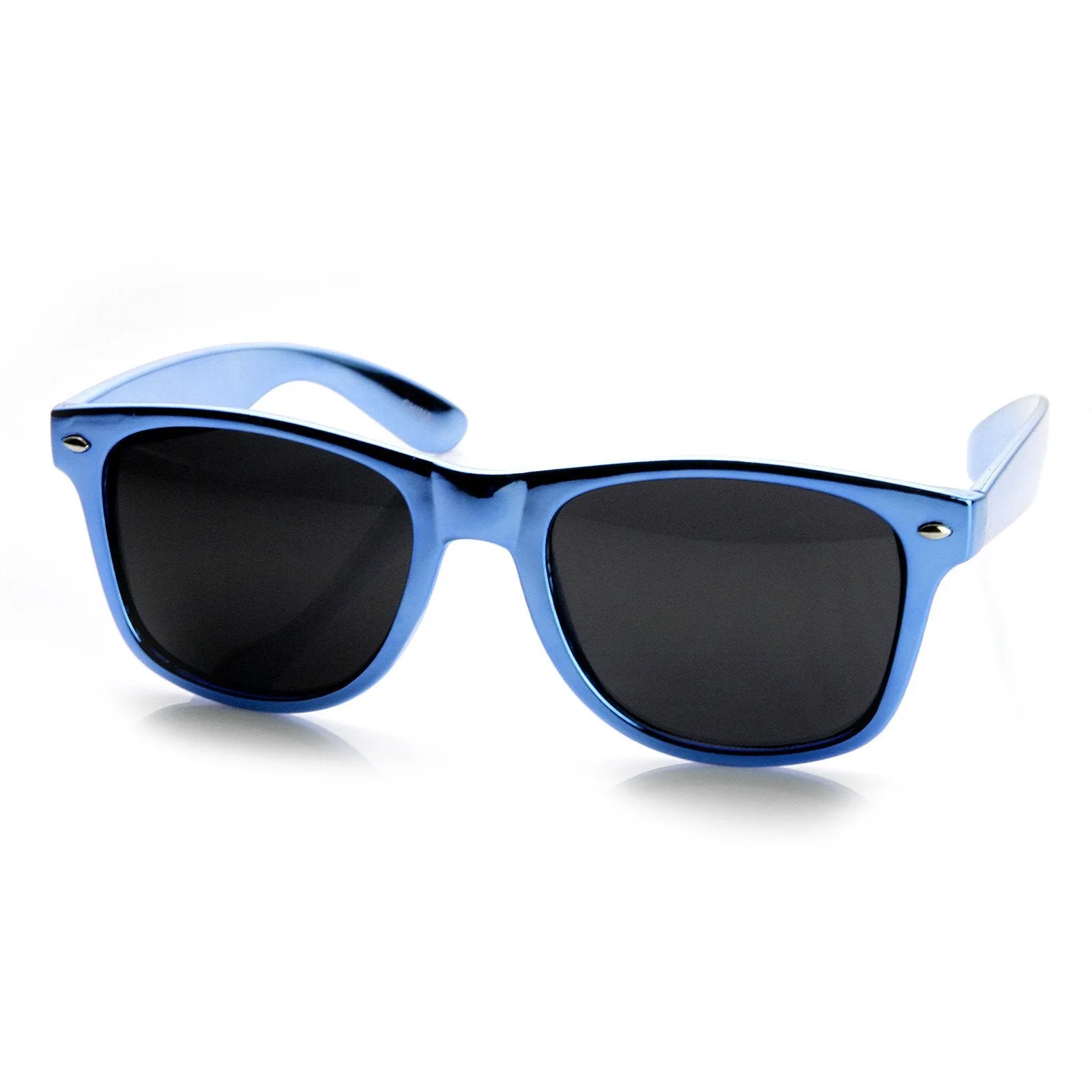 Shiny Foil Reflective Coating Retro Horned Rim Sunglasses 8724