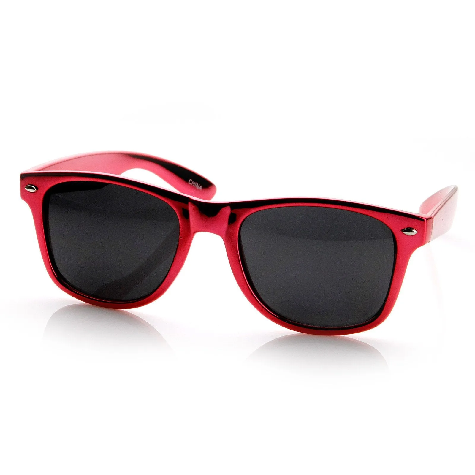 Shiny Foil Reflective Coating Retro Horned Rim Sunglasses 8724
