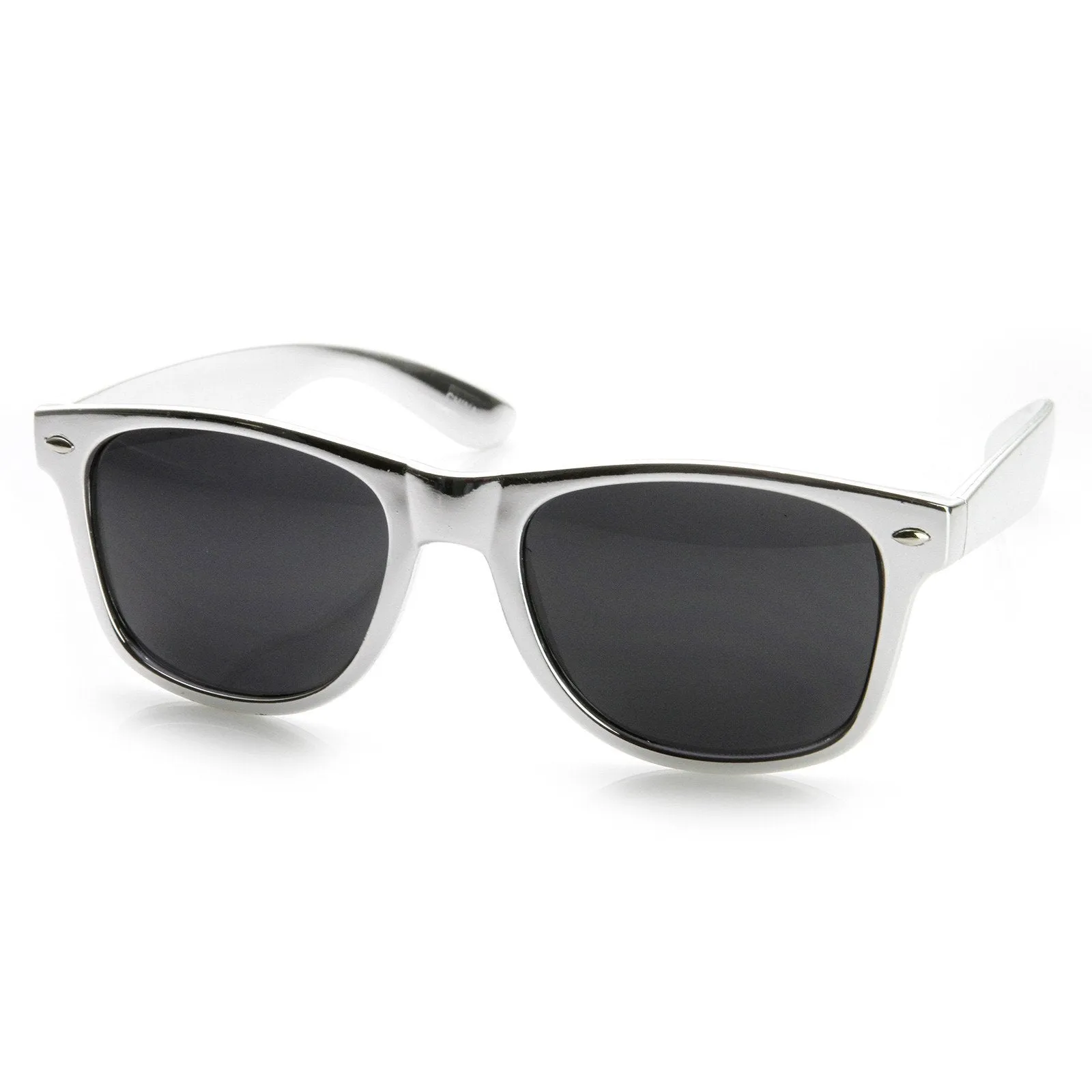 Shiny Foil Reflective Coating Retro Horned Rim Sunglasses 8724