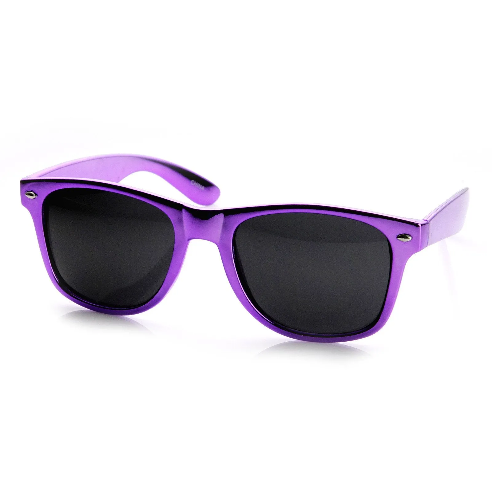 Shiny Foil Reflective Coating Retro Horned Rim Sunglasses 8724