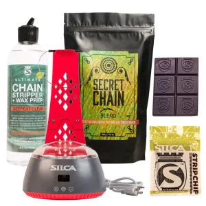 Silca DIY Waxing Starter Kit - Waxing Machine, Strip Chip, Bag of Hot Wax, 16oz Chain Stripper