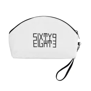 Sixty Eight 93 Logo Black White Curved Cosmetic Bag