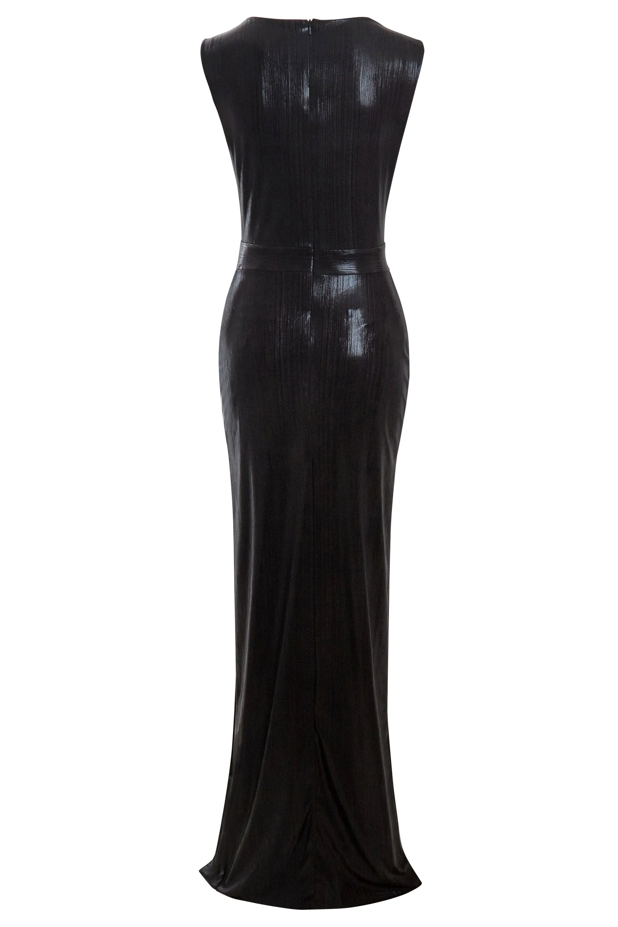 Sleek Black Cut-Out Evening Gown