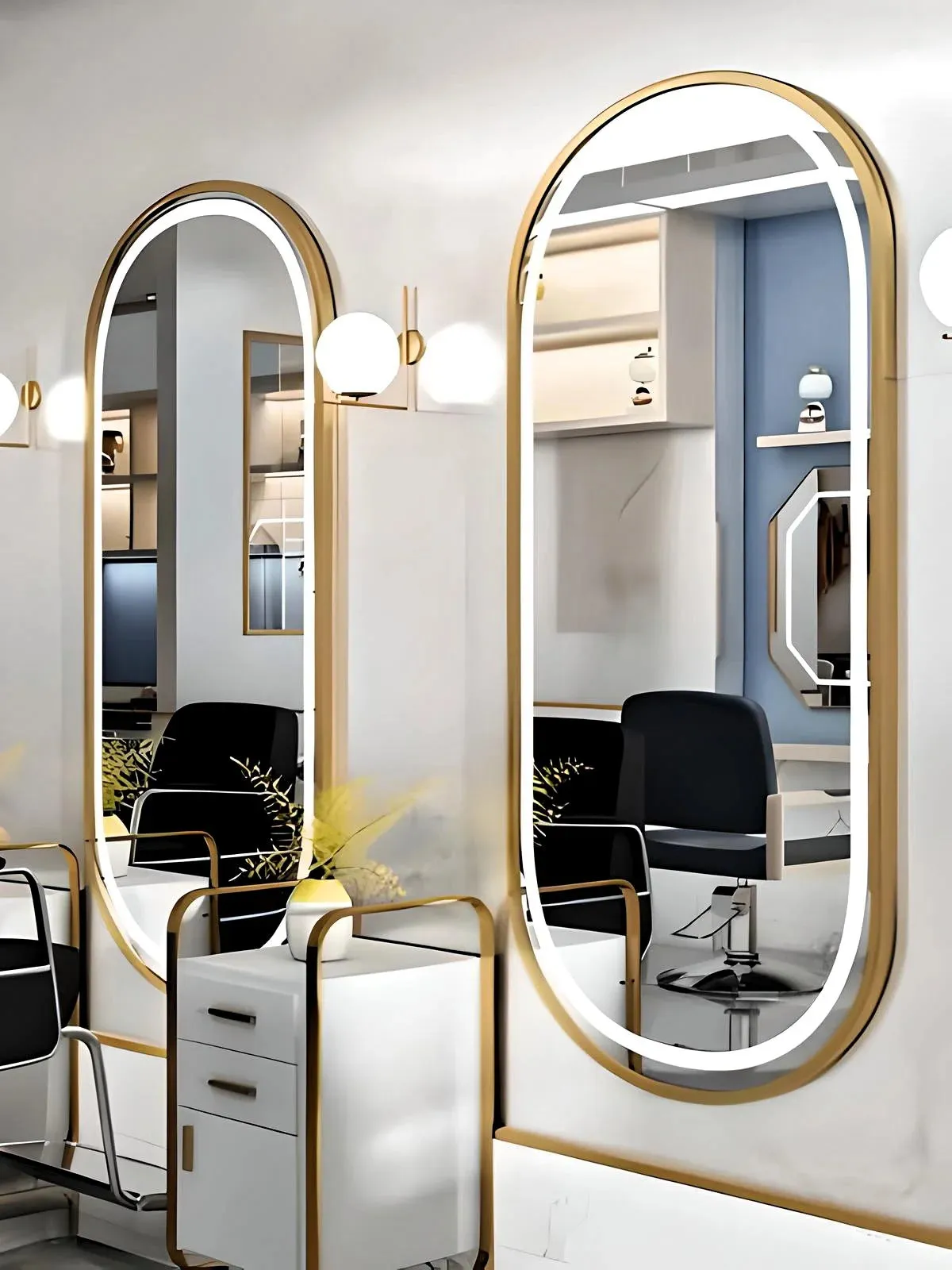 Sleek Black LED Metal Mirror