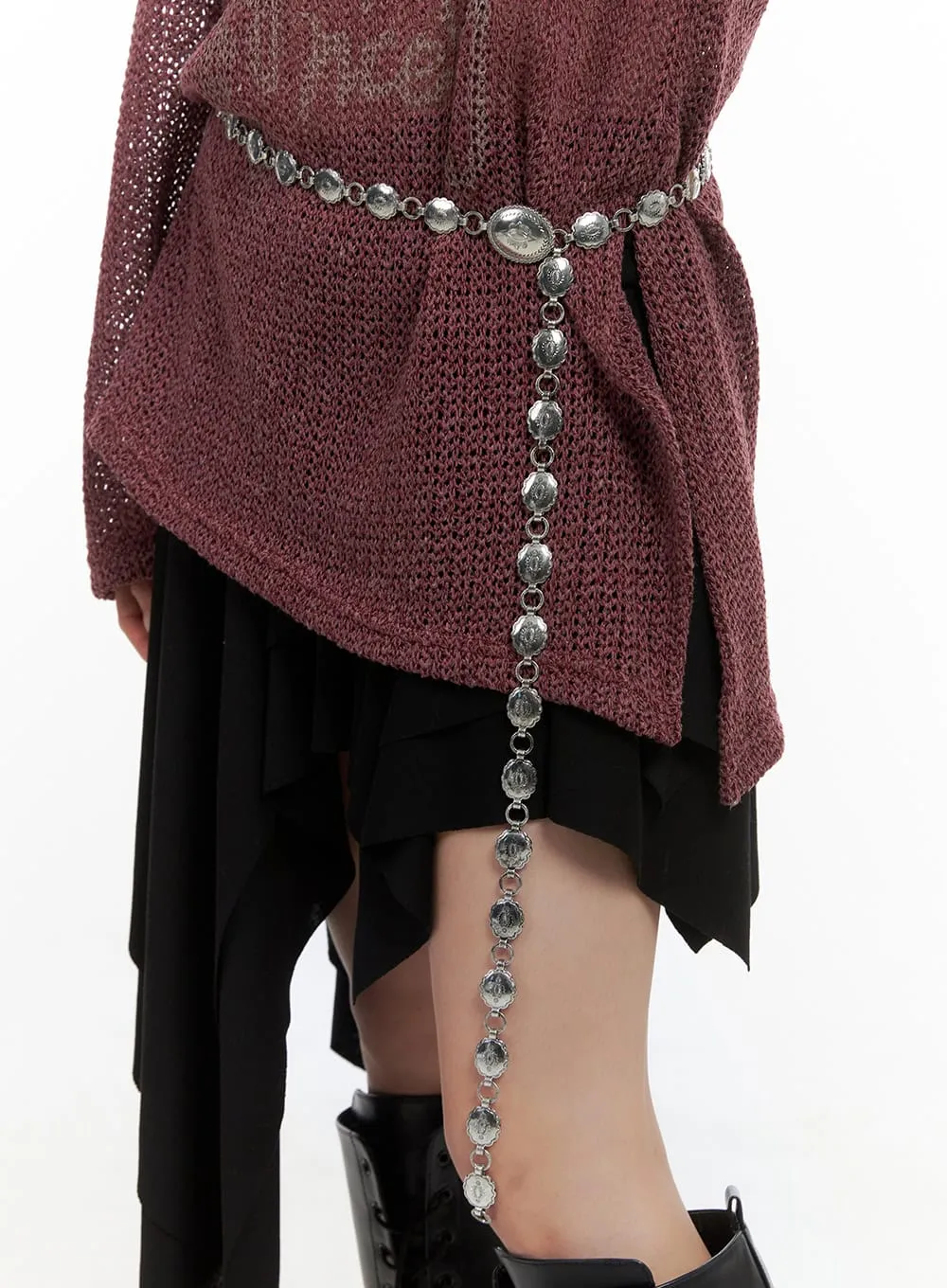 Sleek Brass Chain Waist Accessory CS412