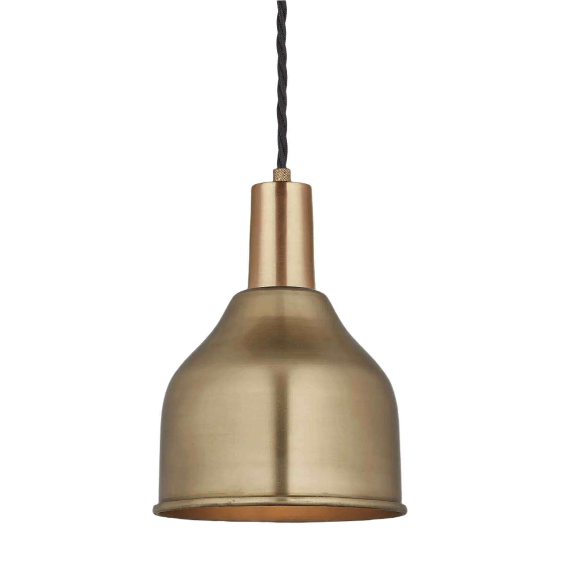 Sleek Cone Pendant - 7 Inch - Brass