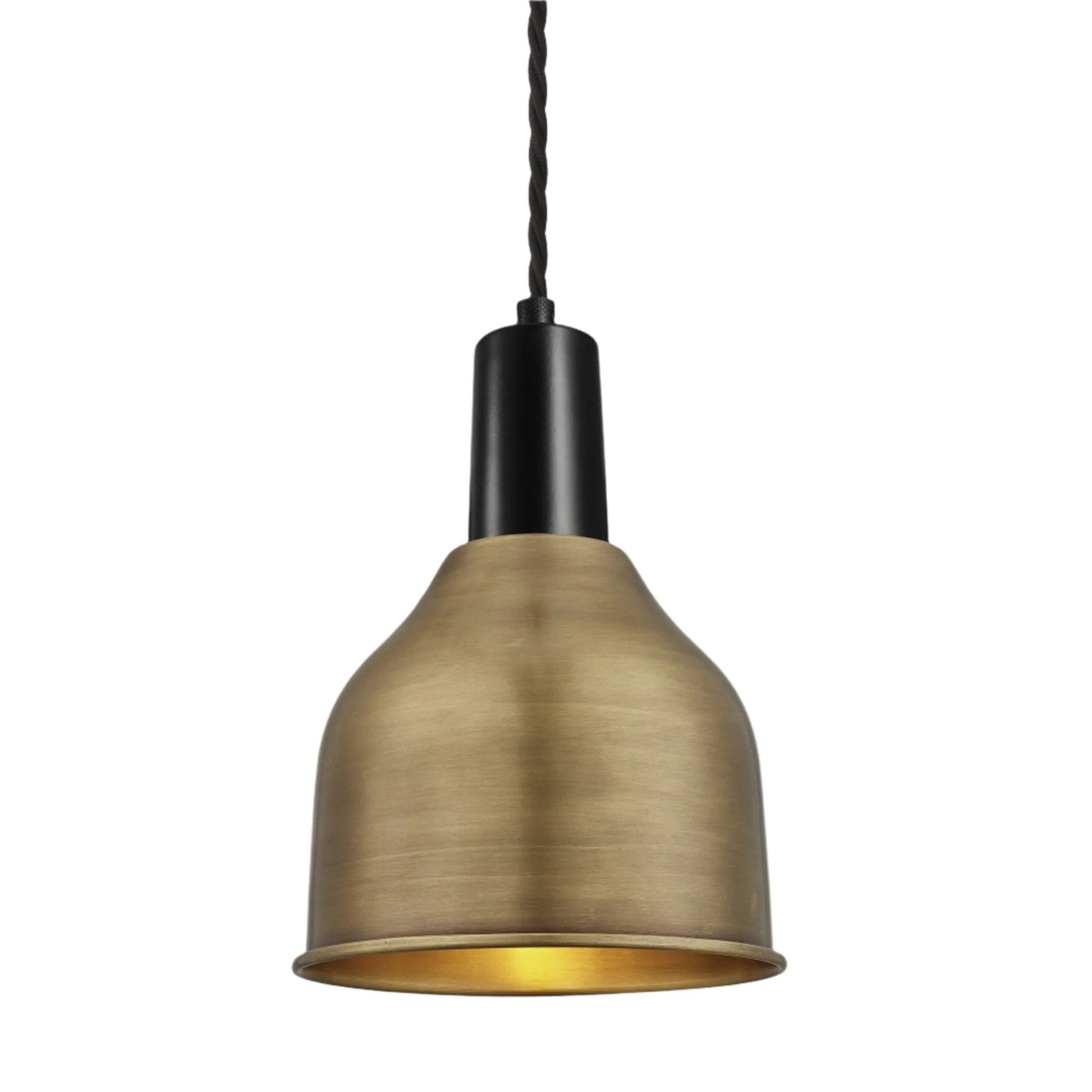 Sleek Cone Pendant - 7 Inch - Brass