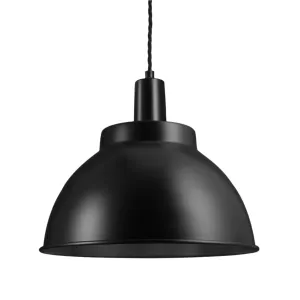Sleek Dome Pendant - 13 Inch - Black