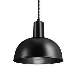 Sleek Dome Pendant - 8 Inch - Black