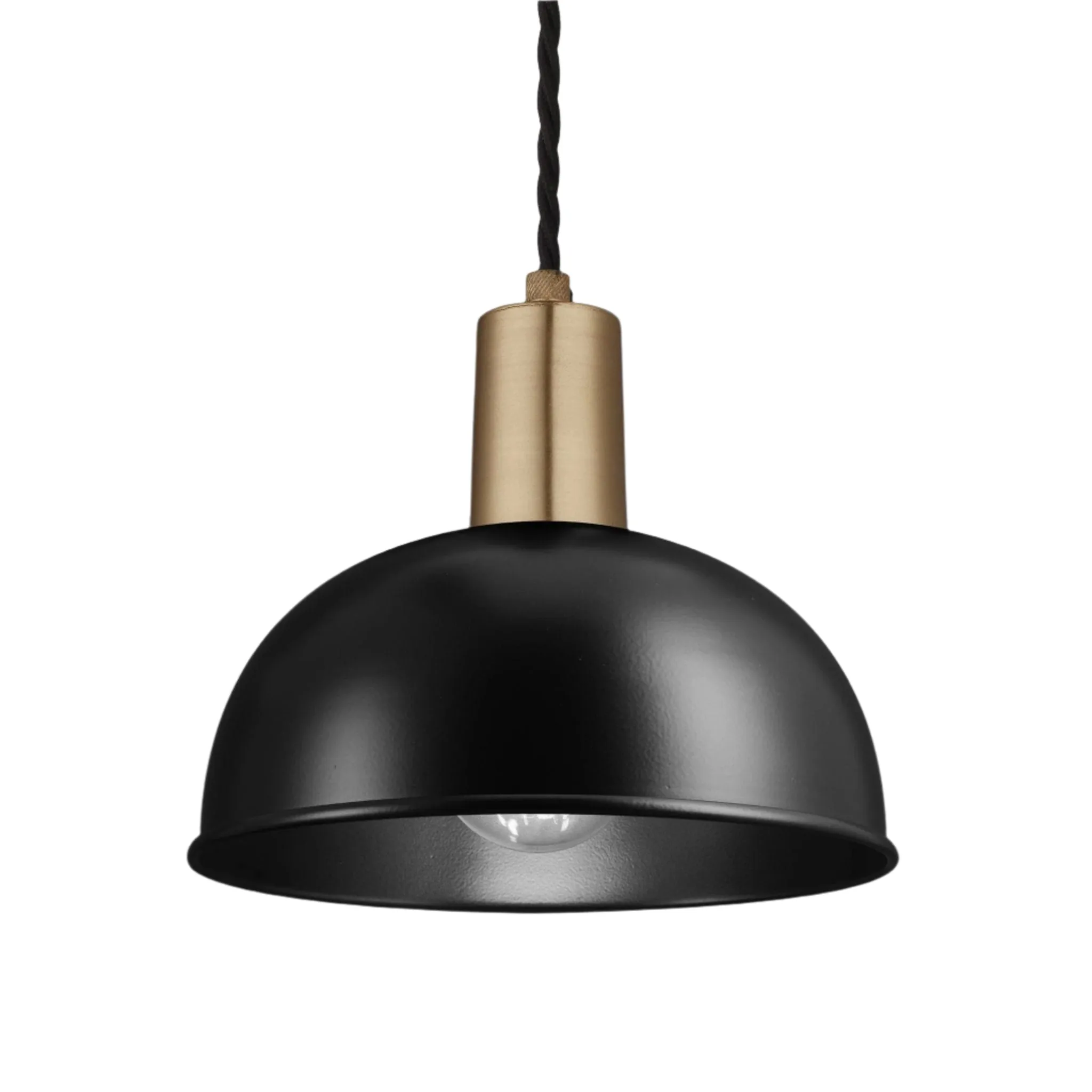 Sleek Dome Pendant - 8 Inch - Black