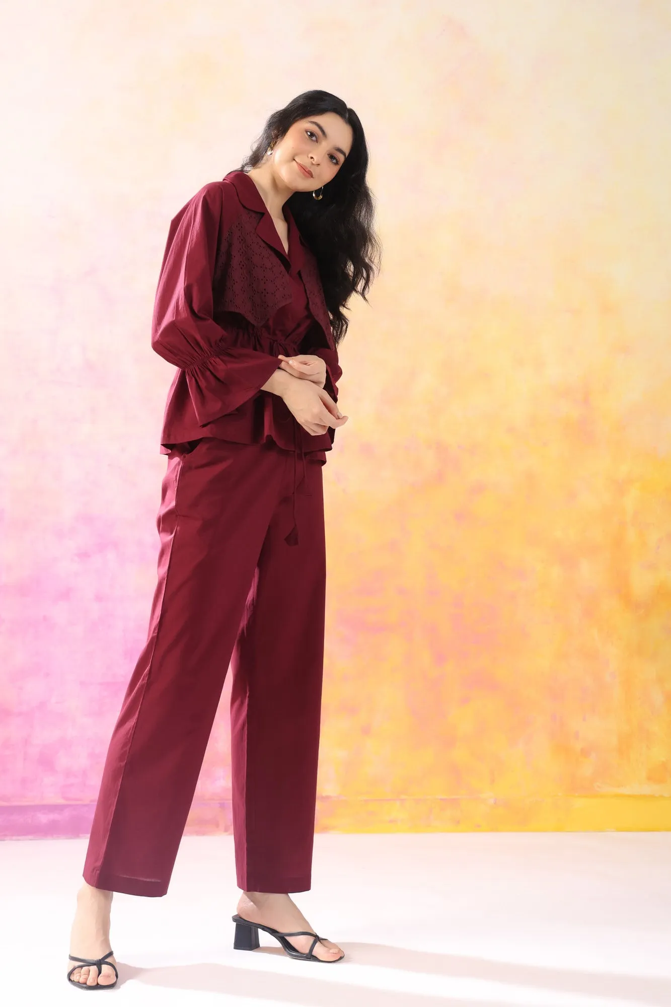 Sleek Essence Maroon Co-ord Set