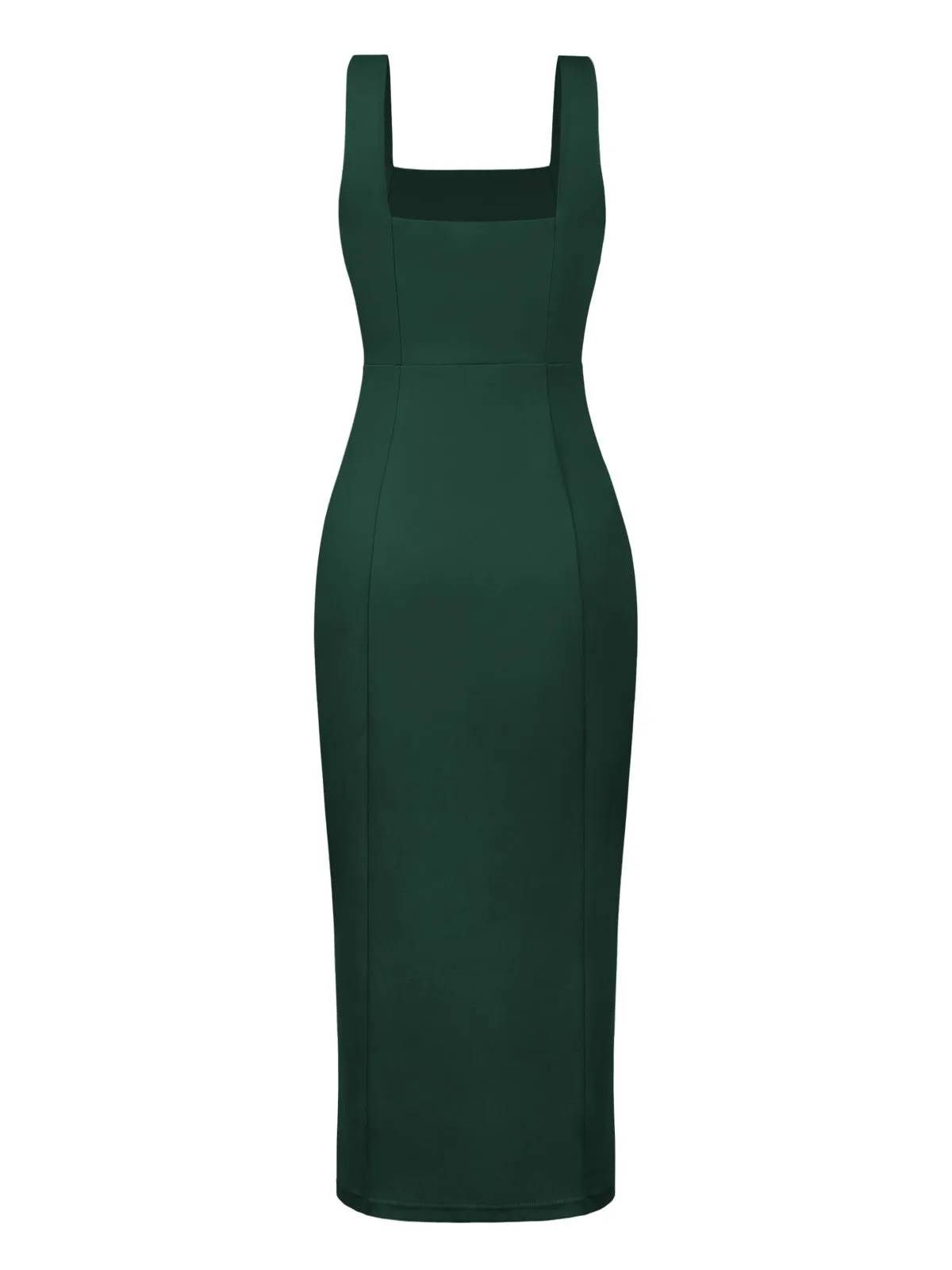 Sleek Green Sophisticate Midi Dress