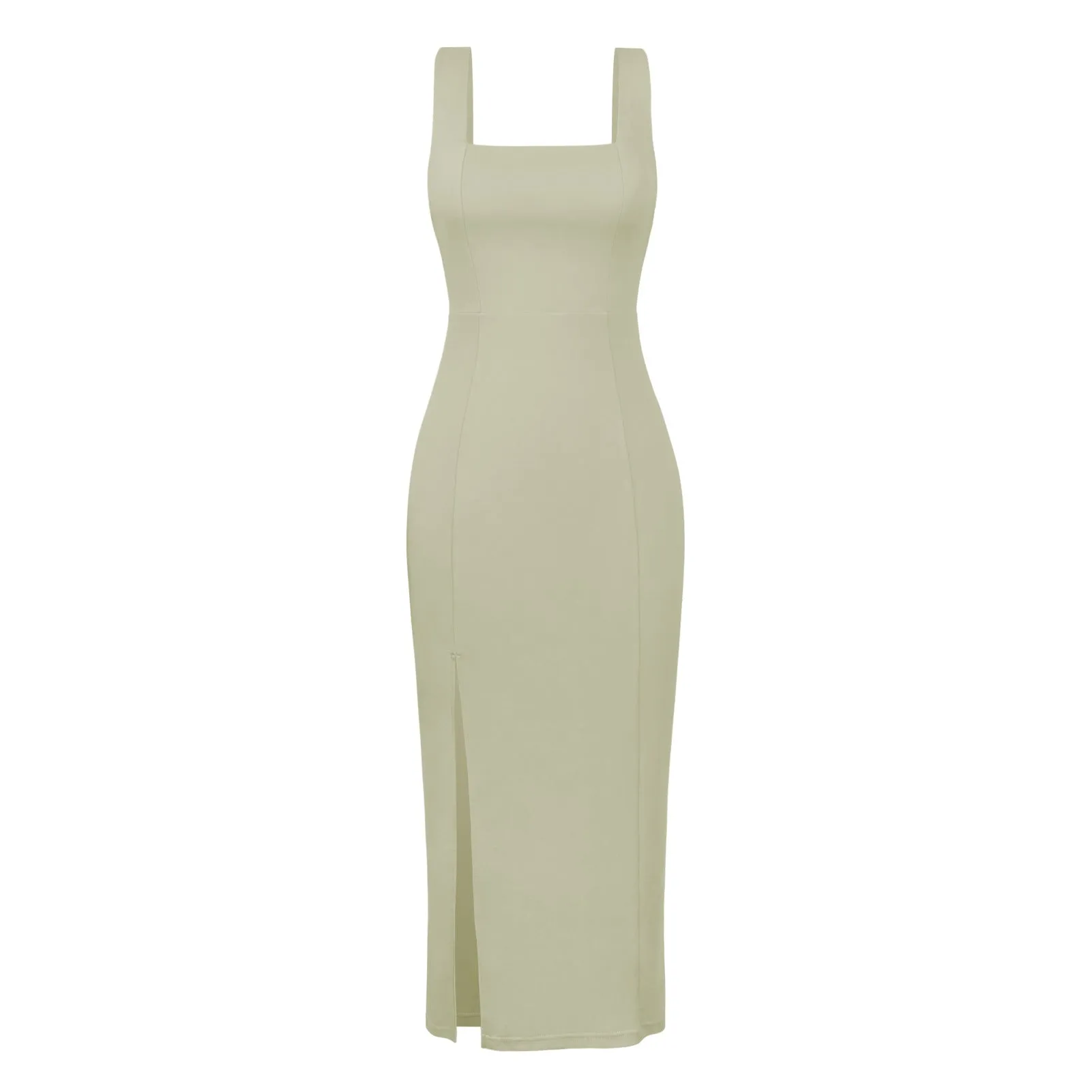 Sleek Green Sophisticate Midi Dress